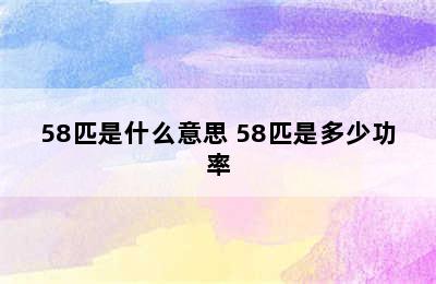 58匹是什么意思 58匹是多少功率